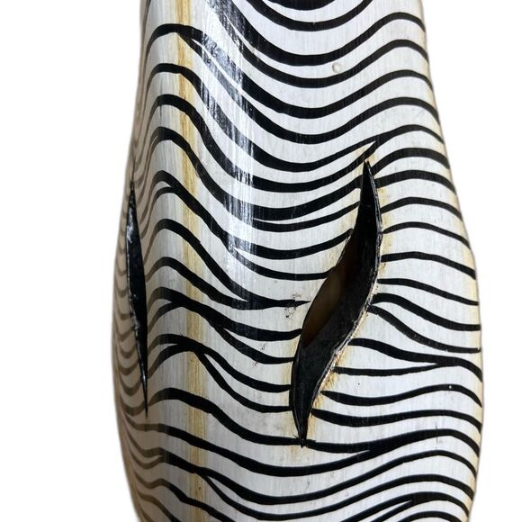 40” Wooden Wall Mask Tribal African Zebra Plaque Hanging Hand Carved Wood Decor - Picture 4 of 12